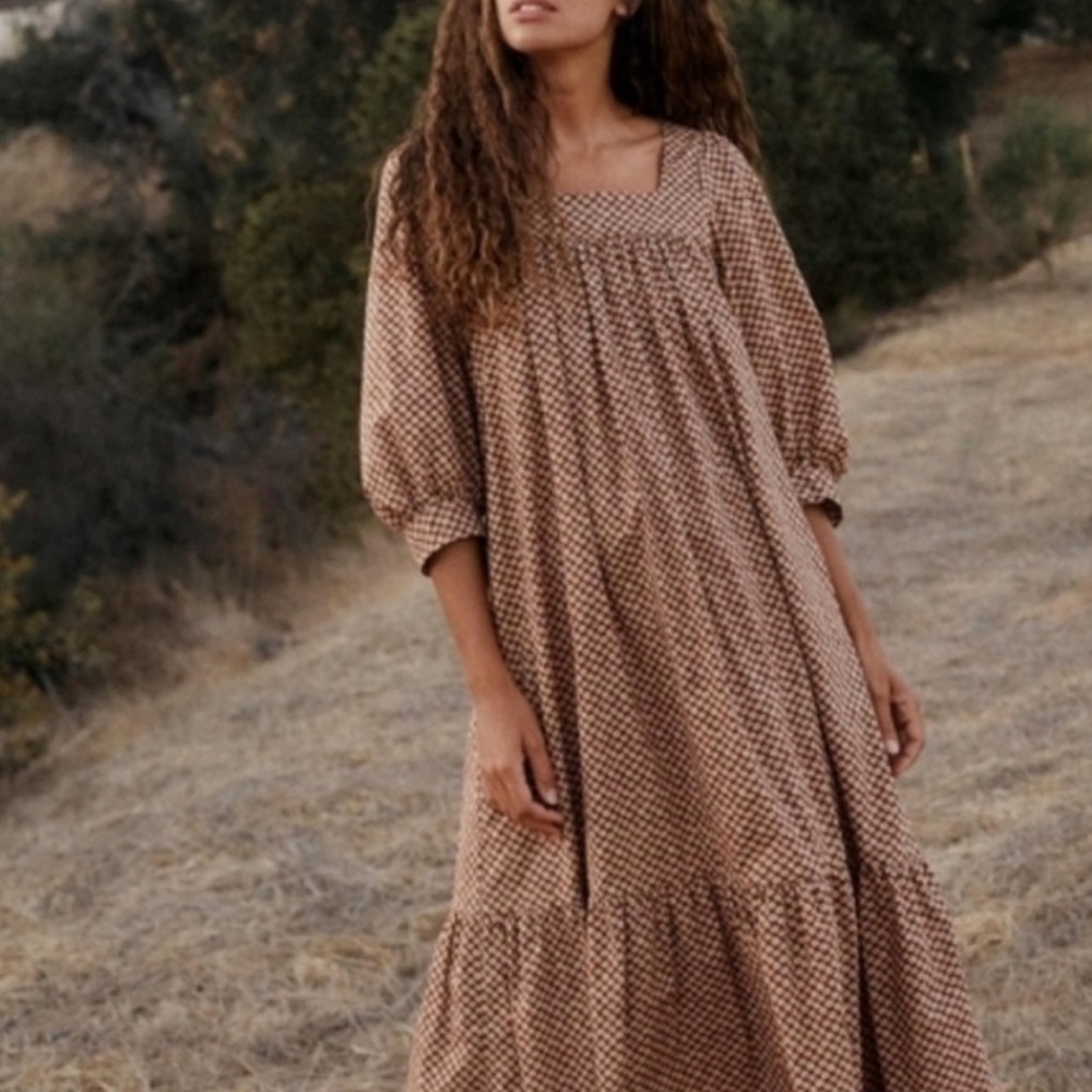 Christy Dawn Brown Patterned Maxi Dress